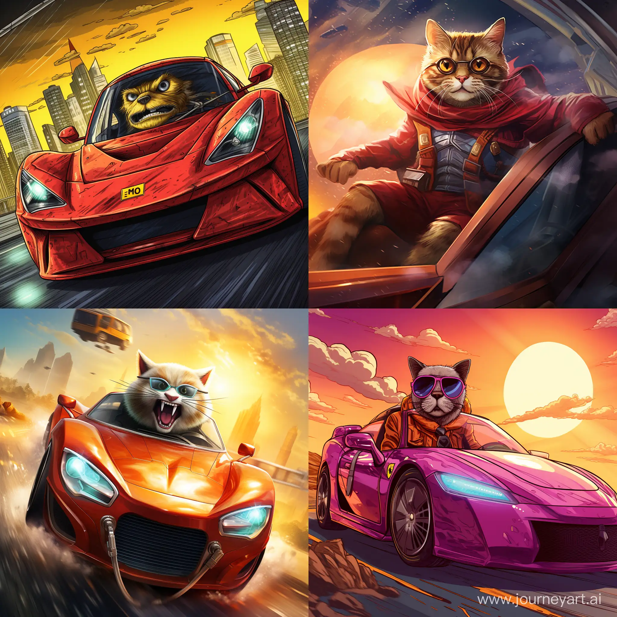 Tom-Cat-Driving-a-Stylish-Supercar