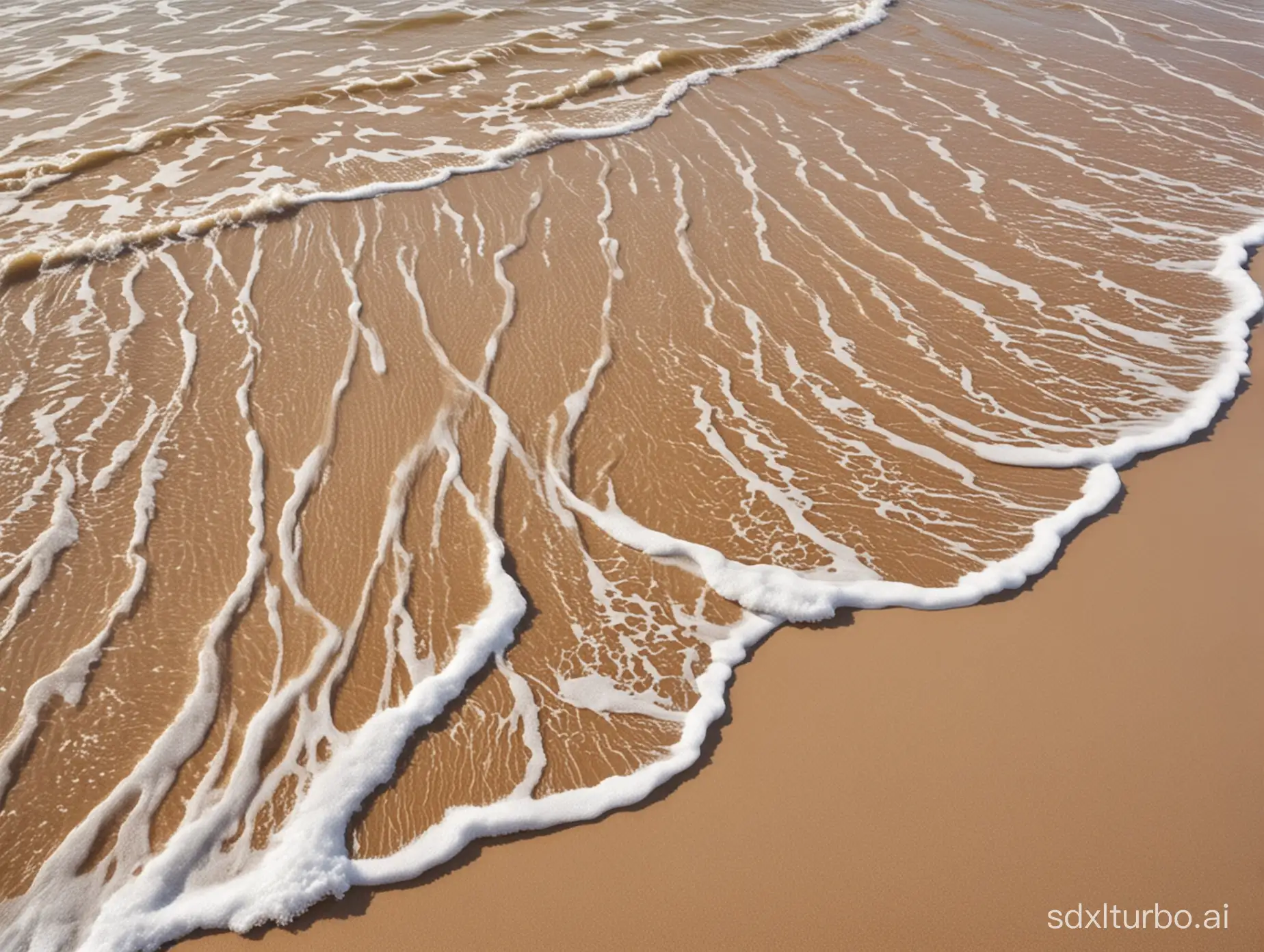 Gentle waves caress the sandy shore