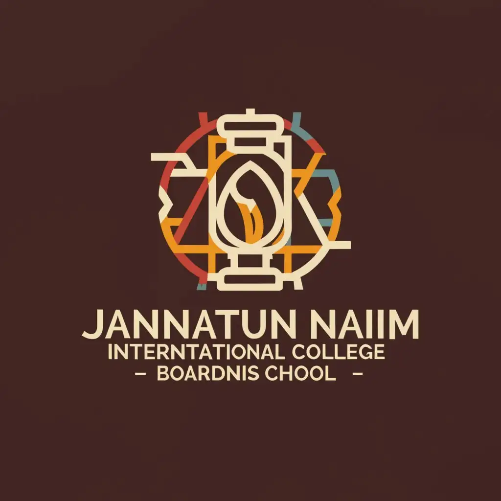 a logo design,with the text "jannatun naim international college boarding school", main symbol:lampung,Minimalistic,be used in Education industry,clear background