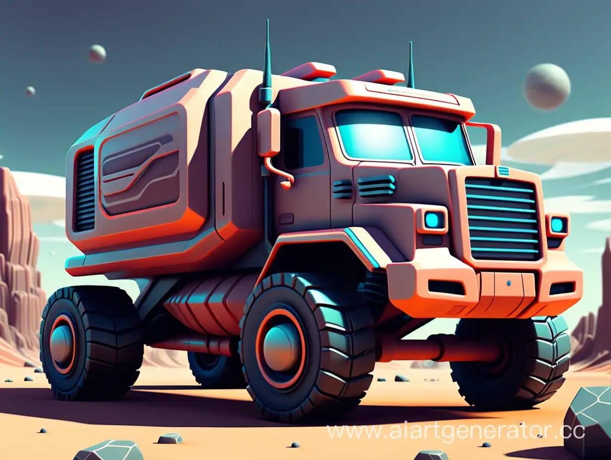 stylized sci fi truck