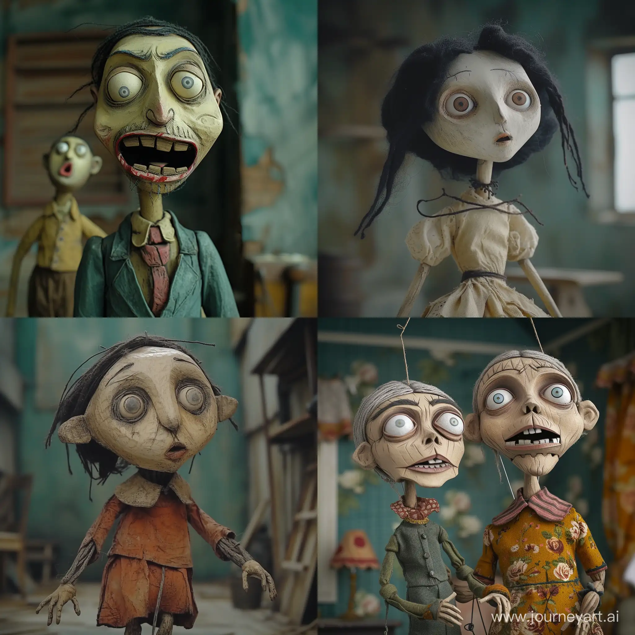 Кадры из российского кукольного мультфильма для взрослых и хоррору и слэшеру „Аспект перерождения"