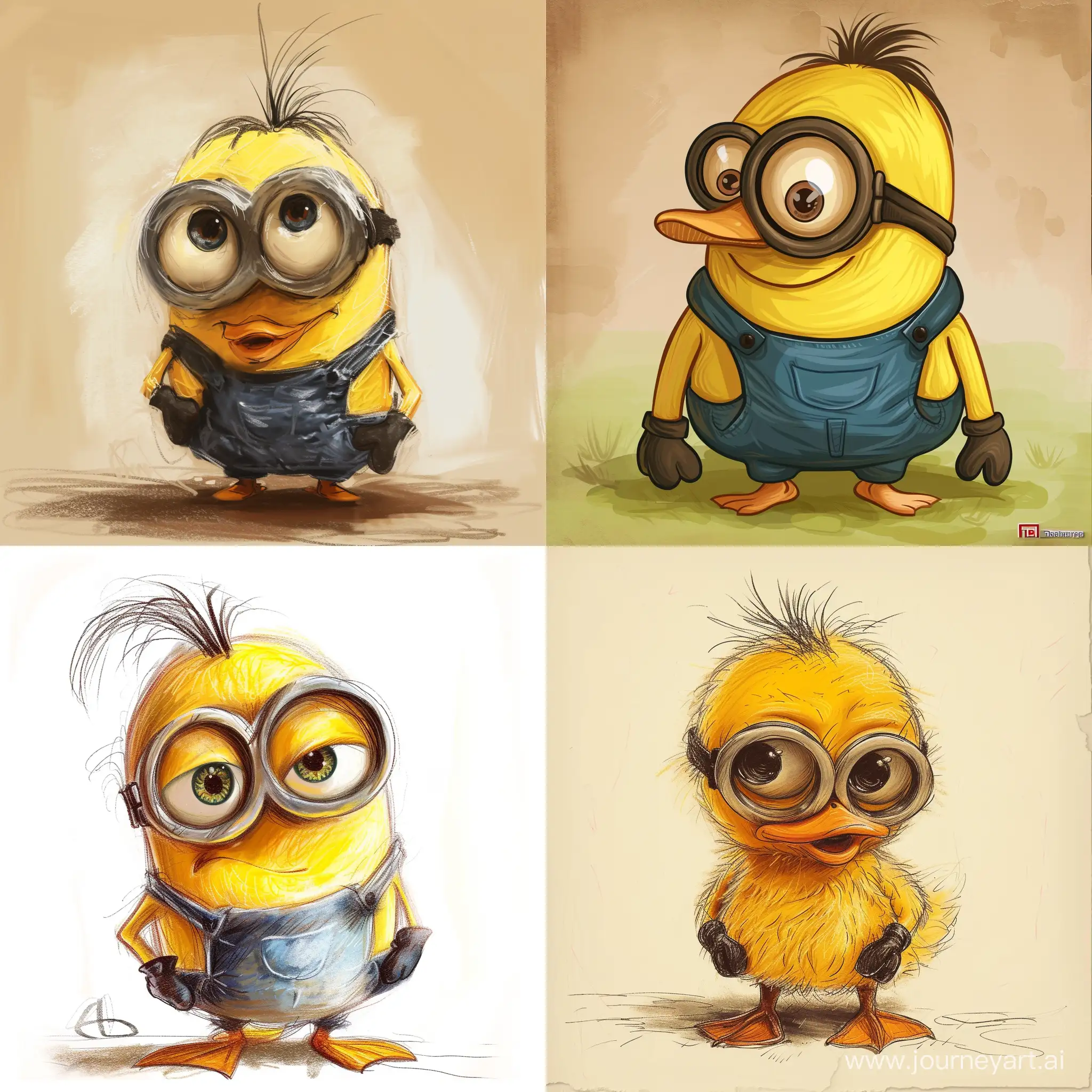 Adorable-Minion-Duck-Drawing-with-Versatile-Expressions