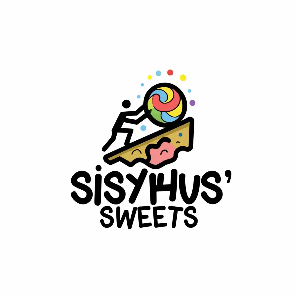 LOGO-Design-for-Sisyphus-Sweets-Bold-Typography-and-Iconic-Candy-Ascension-Symbol