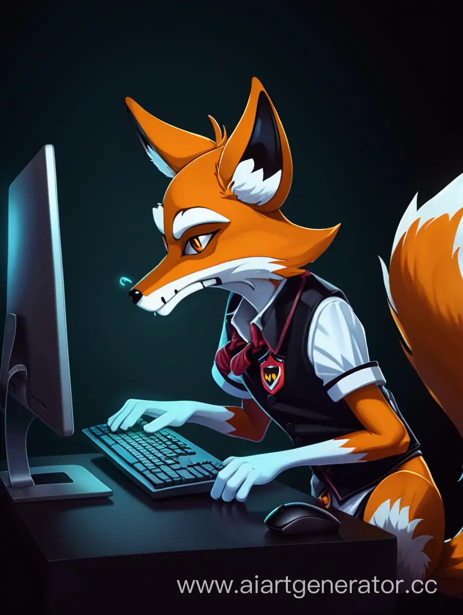 Dark-Background-Evil-Fox-Furry-Playing-at-the-Computer