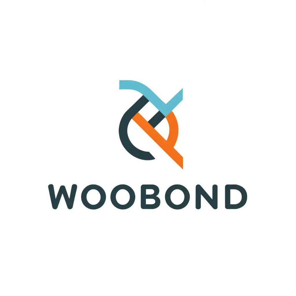 a logo design,with the text "WOOBOND", main symbol:Le logo de WooBond is a simple but powerful representation of the connection between employers and temporary workers. It consists of two main elements:

A knot or link symbolizing the connection and interaction between the two parties.
An arrow pointing up to symbolize growth, progress, and elevation of opportunities.
The whole logo is designed to evoke a feeling of trust, professionalism, and efficiency in the temporary recruitment field.,Moderate,clear background