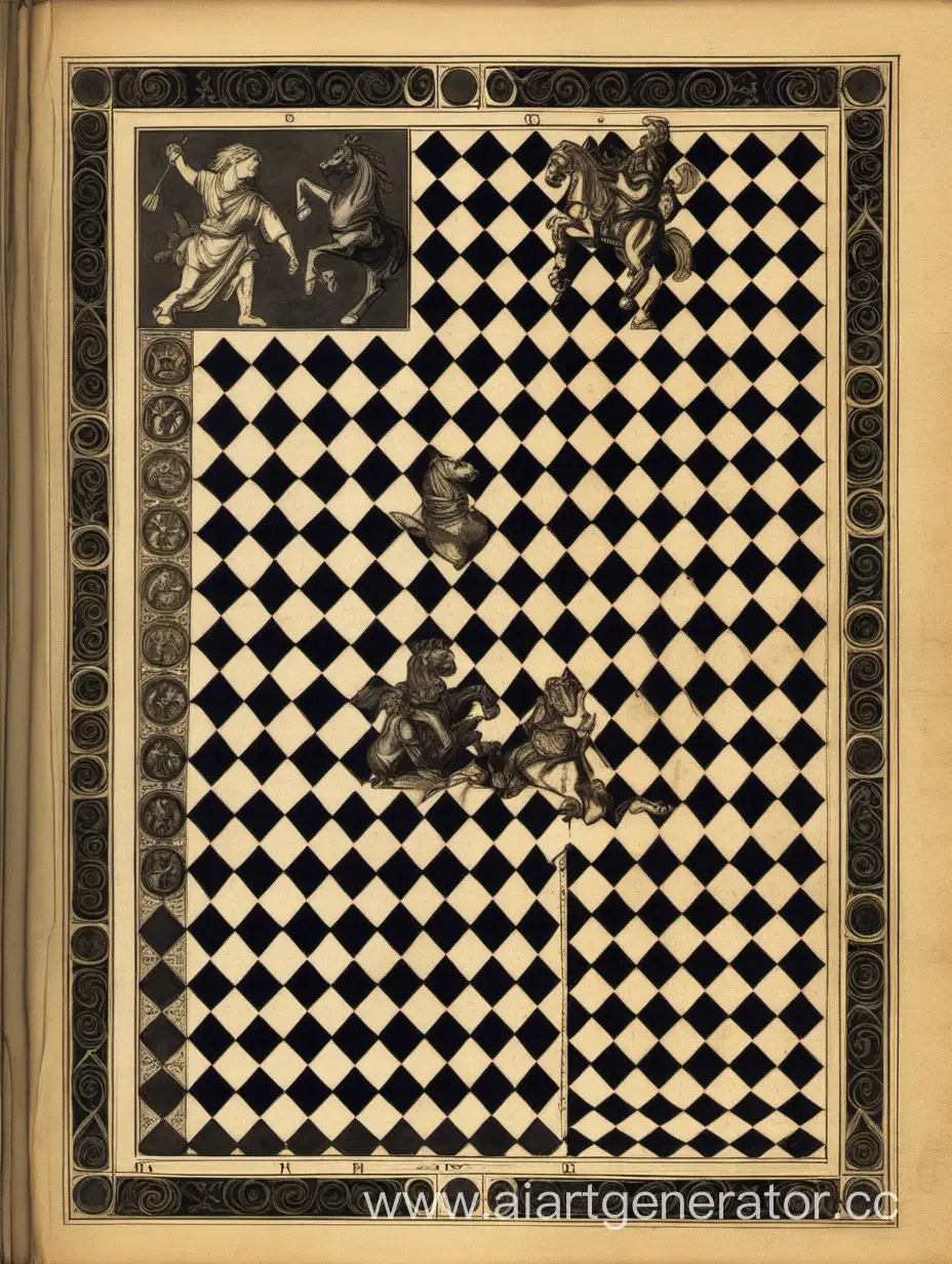 Обложка в стиле ретко к шахматной книги