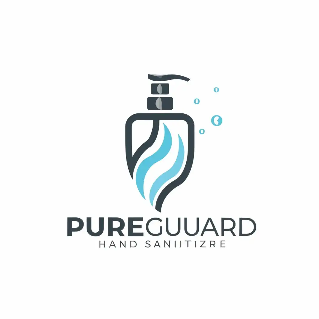 a logo design,with the text "PureGuard", main symbol:sanitizer,Moderate,clear background