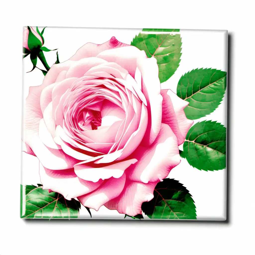 /imagine prompt pastel watercolor Climbing Rose  flower pink, washed out color,green, white clipart on a white background andy warhol inspired --tile