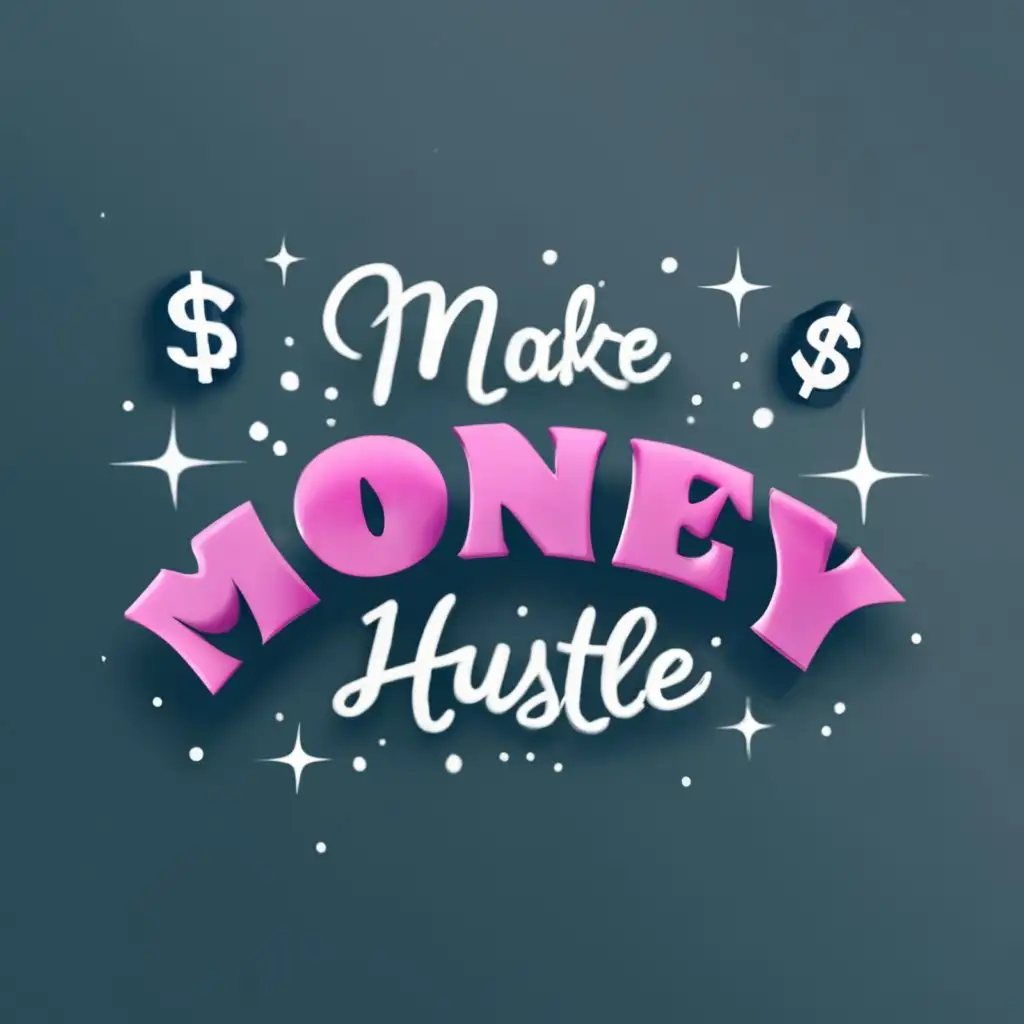logo, add the logo "@makemoney_hustle" making money, inspiring, 3D, appealing, Sparkle, a girl, with the text "@makemoney_hustle", typography, be used in Finance industry