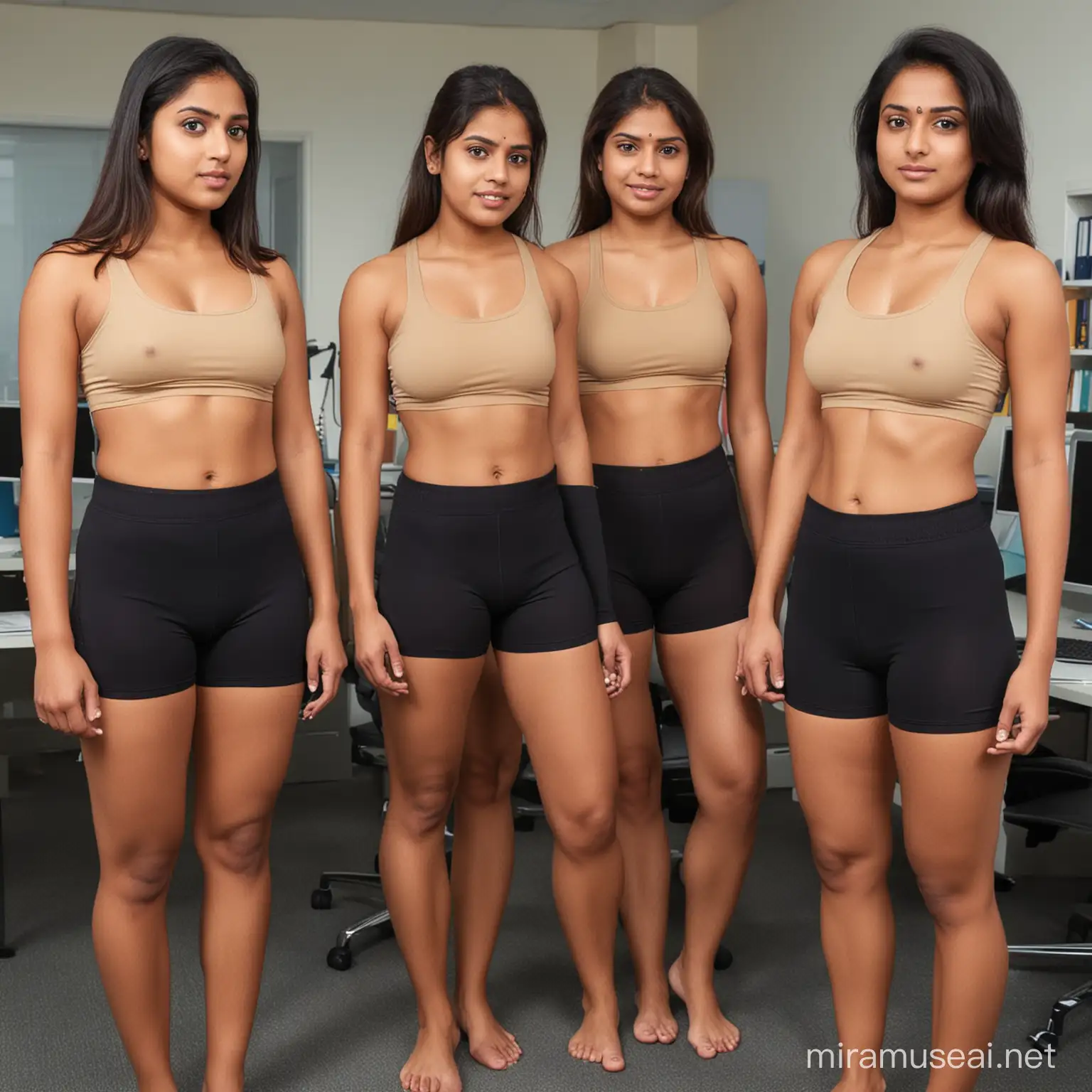 Indian Women Waiting for Boss in Office Professional Attire and Anticipation