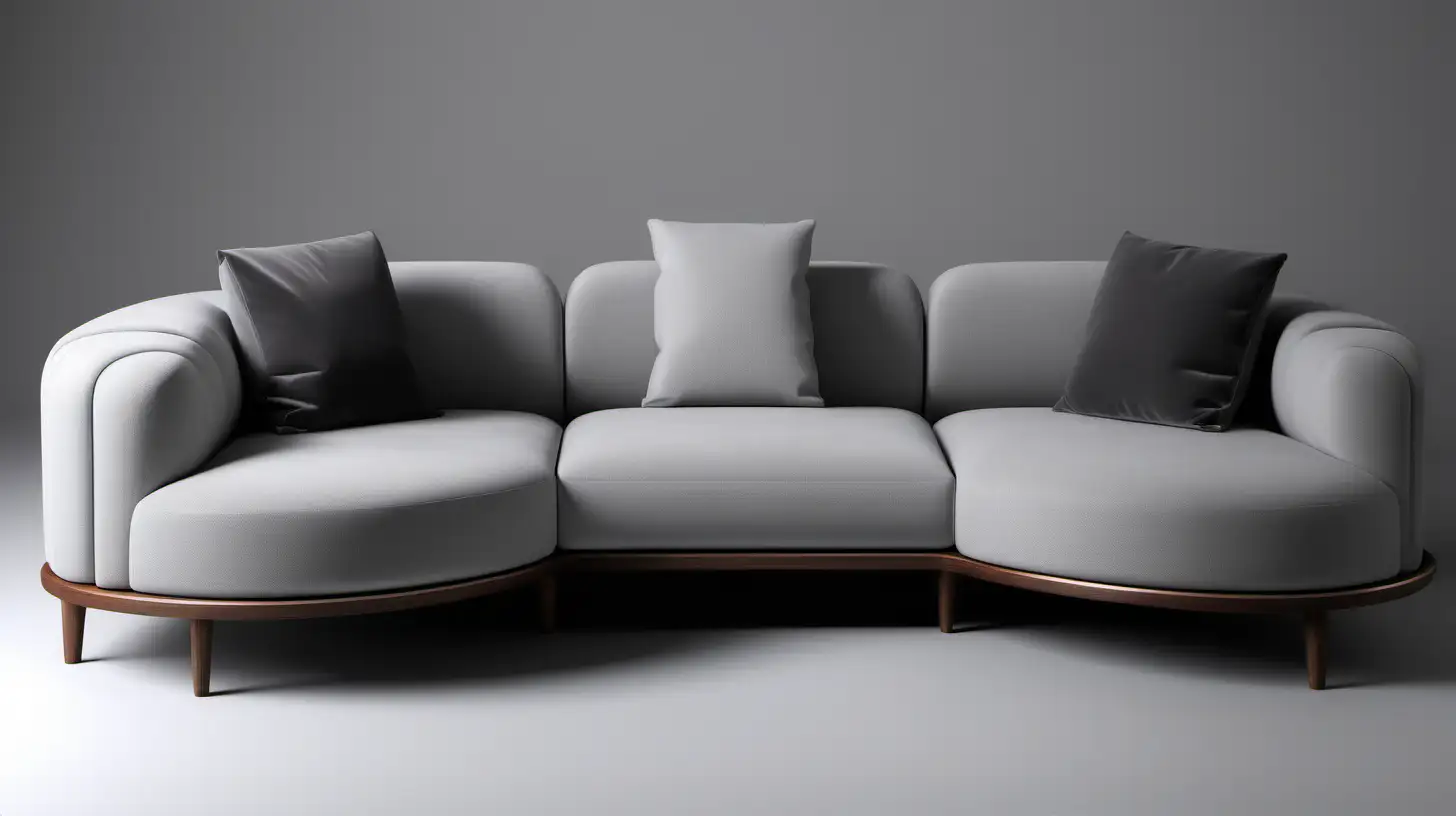 Modern Italian Sofa with PShaped Arm and CloudLike Sleeves in Anthracite