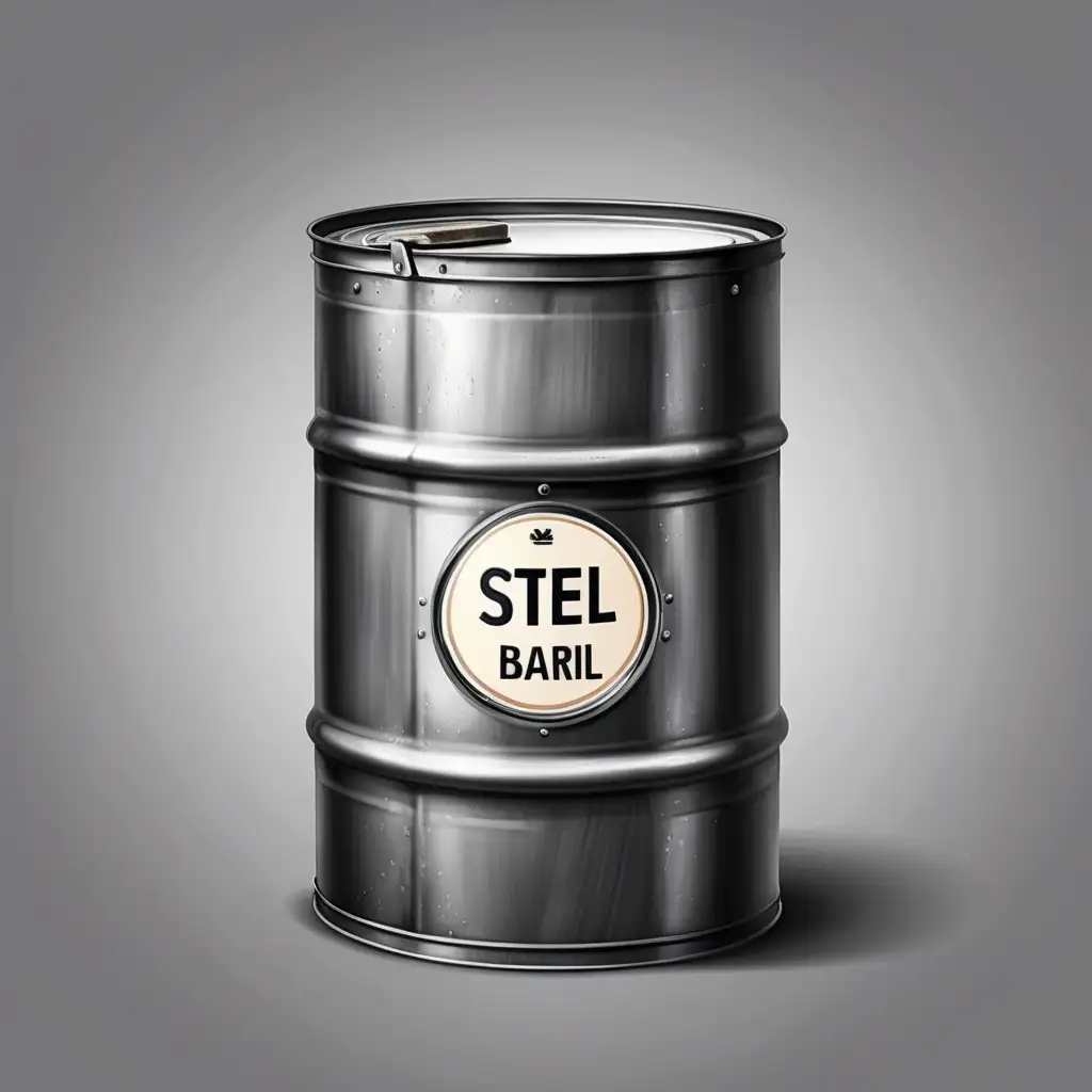 Realistic Vintage Steel Oil Barrel Drawing