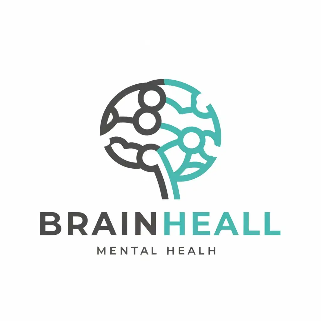 a logo design,with the text "BRAIN HEAL", main symbol:BRAIN AND MENTAL HEALTH,Minimalistic,clear background
