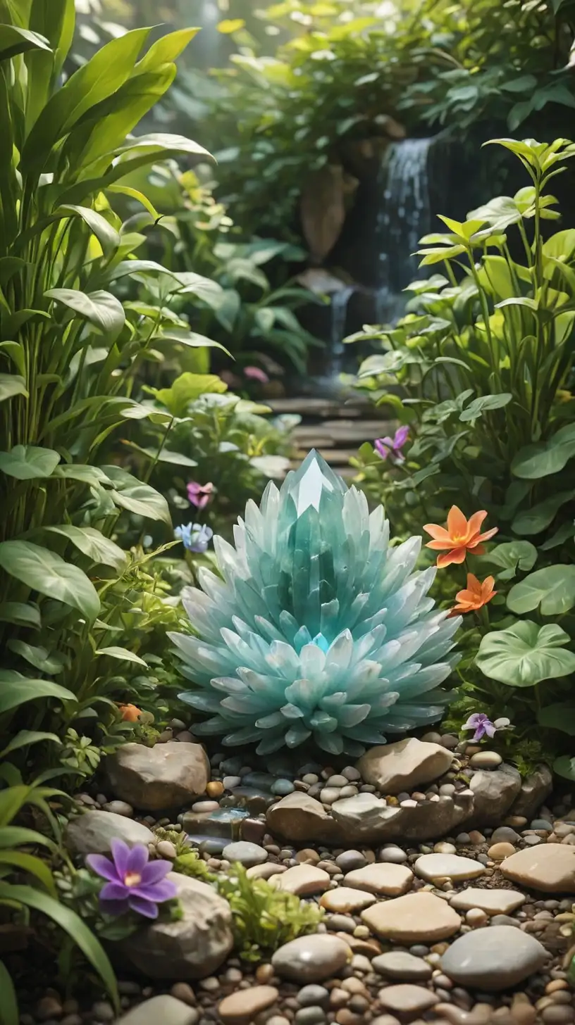 Healing crystal cozy garden