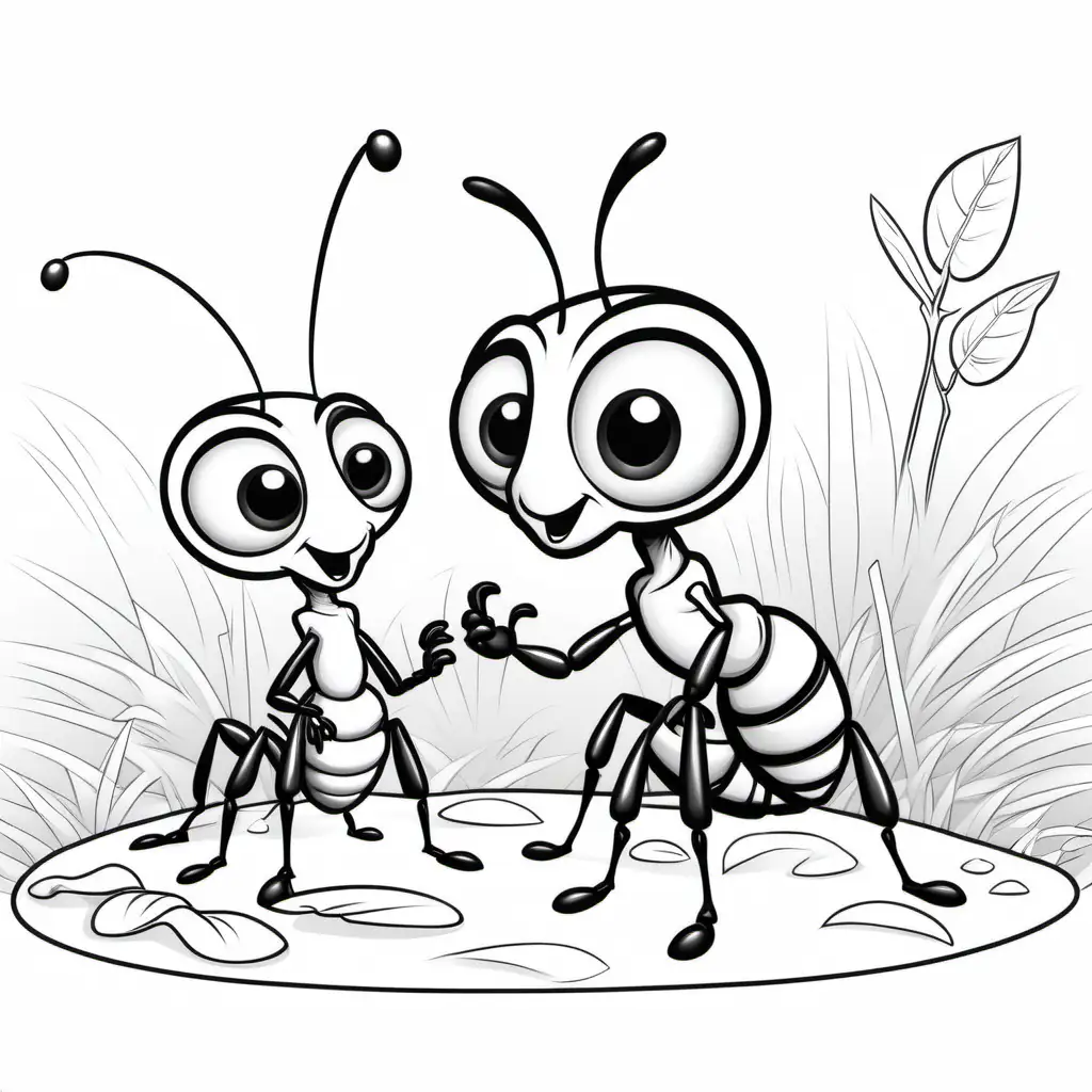 Australian Cartoon Ants Coloring Page for Childrens Stencil Art