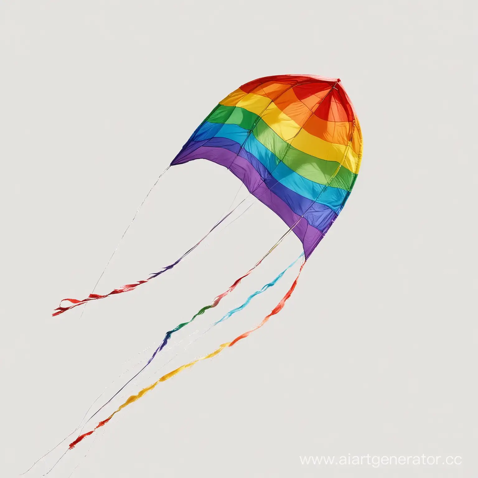 Summer-Kite-Soaring-in-Vivid-Rainbow-Hues-on-Pristine-White-Background