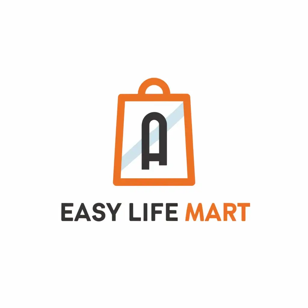 a logo design,with the text "Easy Life Mart", main symbol:Shopping,Minimalistic,clear background