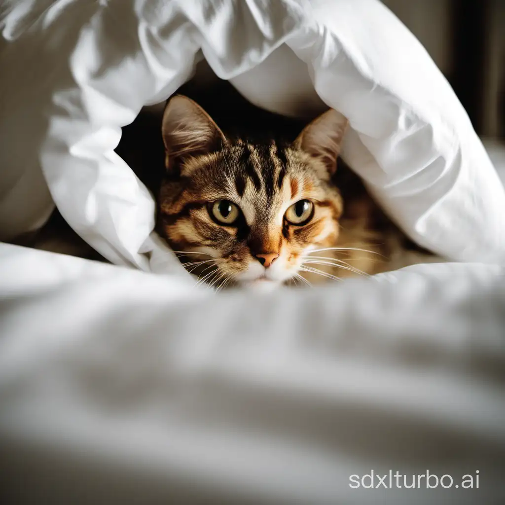 Cozy-Cat-Relaxing-in-Bed