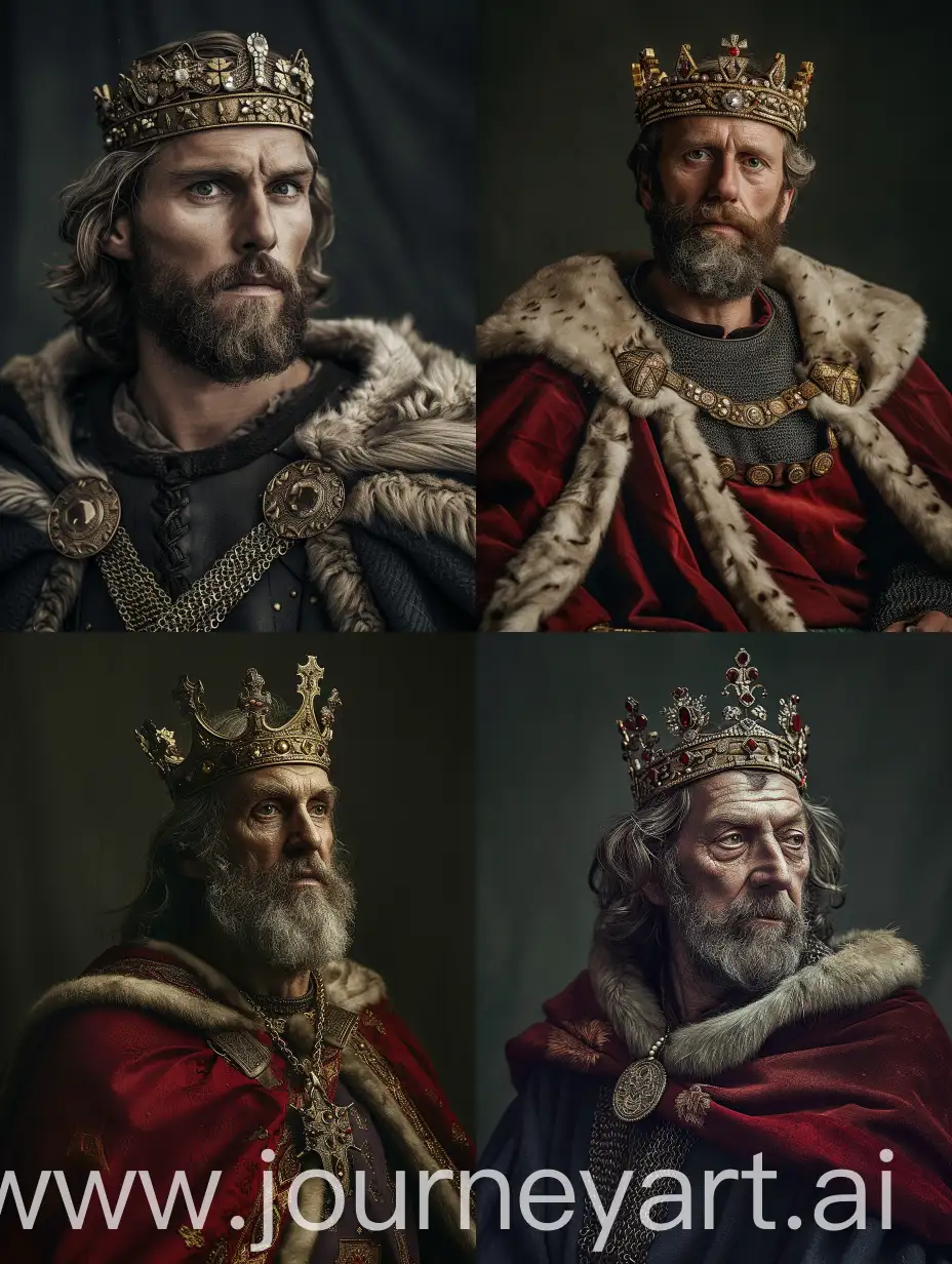 Portrait-Photography-of-King-Alfred-the-Great-of-England-in-Regal-Attire-and-Crown-by-Alessio-Albi