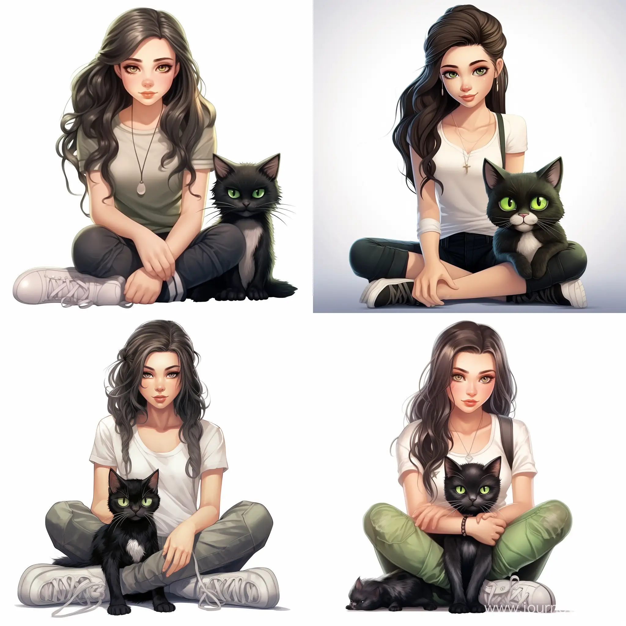 Expressive-Teen-Girl-with-Black-Cat-in-High-Detail-Cartoon-Art