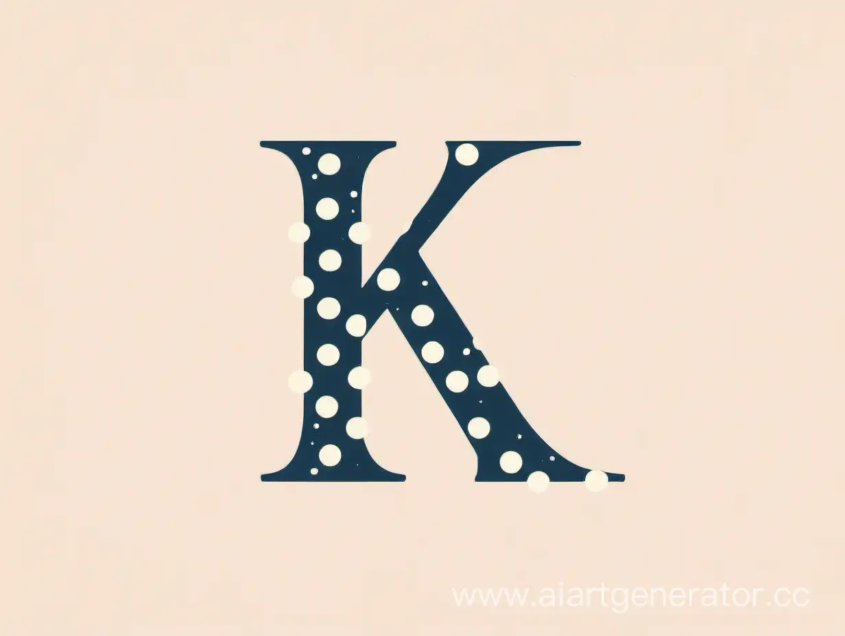 Elegant-Letter-K-with-Polka-Dot-Accent