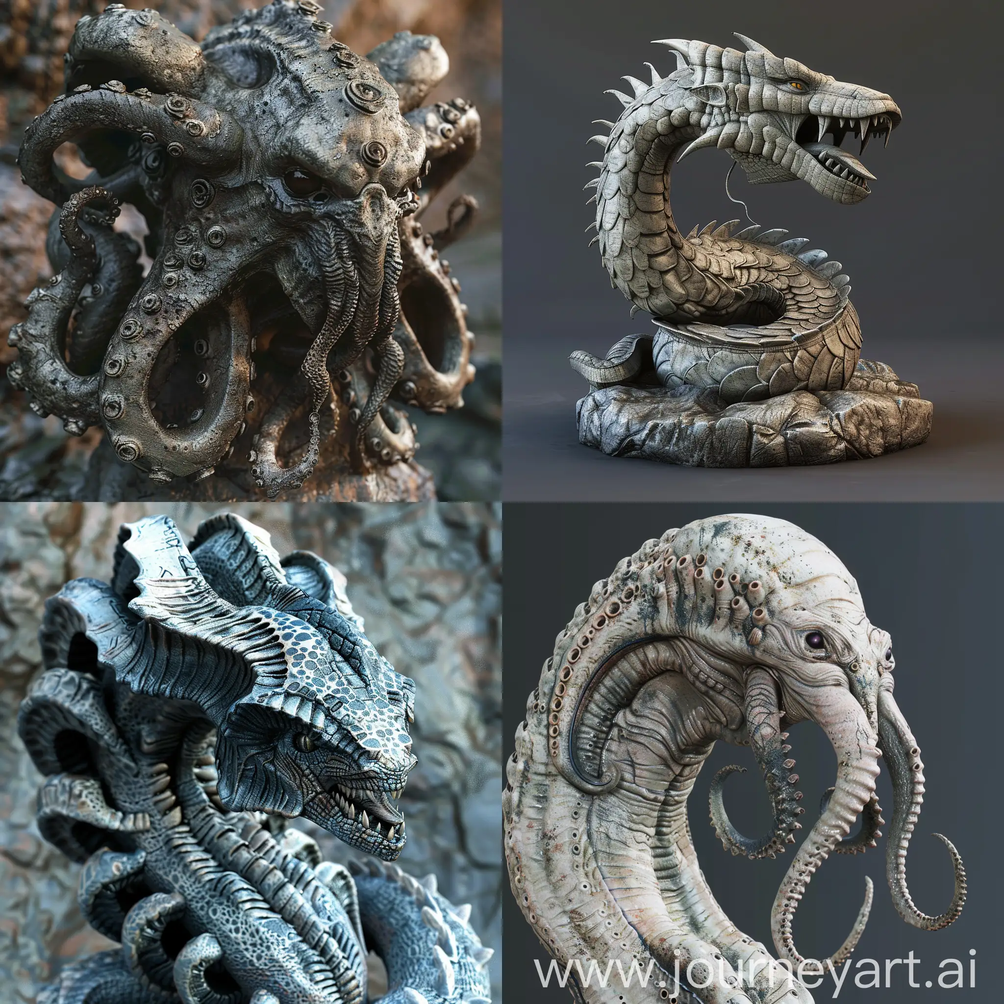 Stylized-3D-Hydra-Model-MultiHeaded-Serpent-in-Vibrant-Render