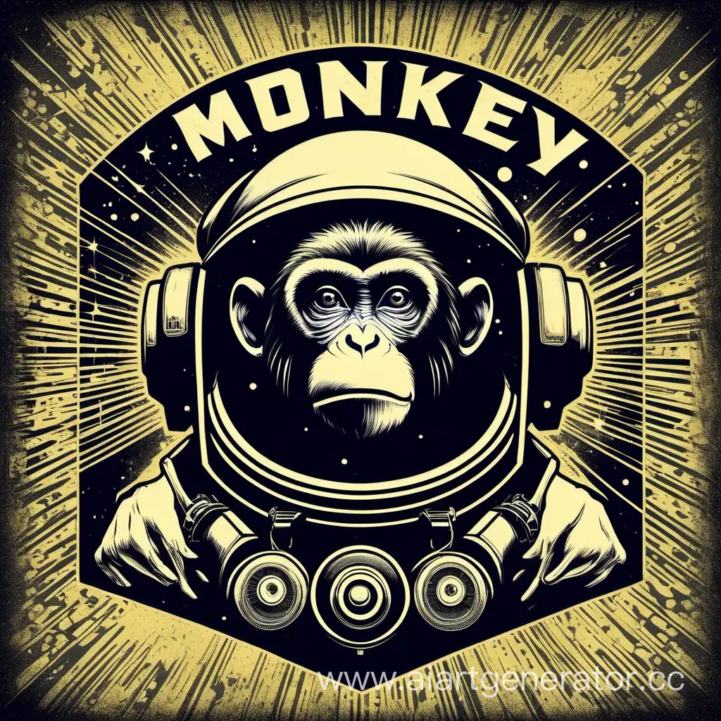 Vintage-SciFi-Adventure-Fearless-Monkey-in-TopSecret-Space-Escapade-Tshirt-Graphic