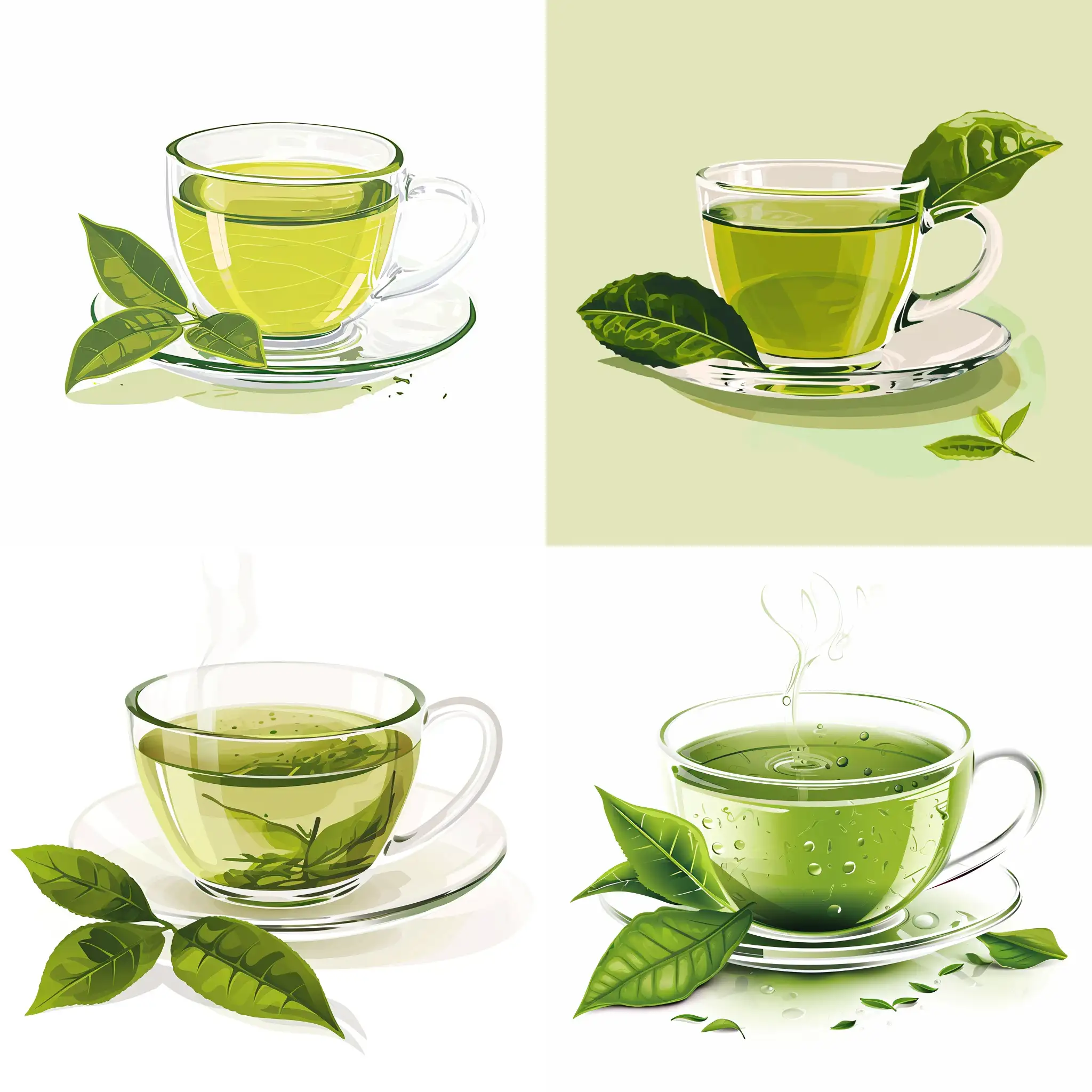 green tea, in vector style