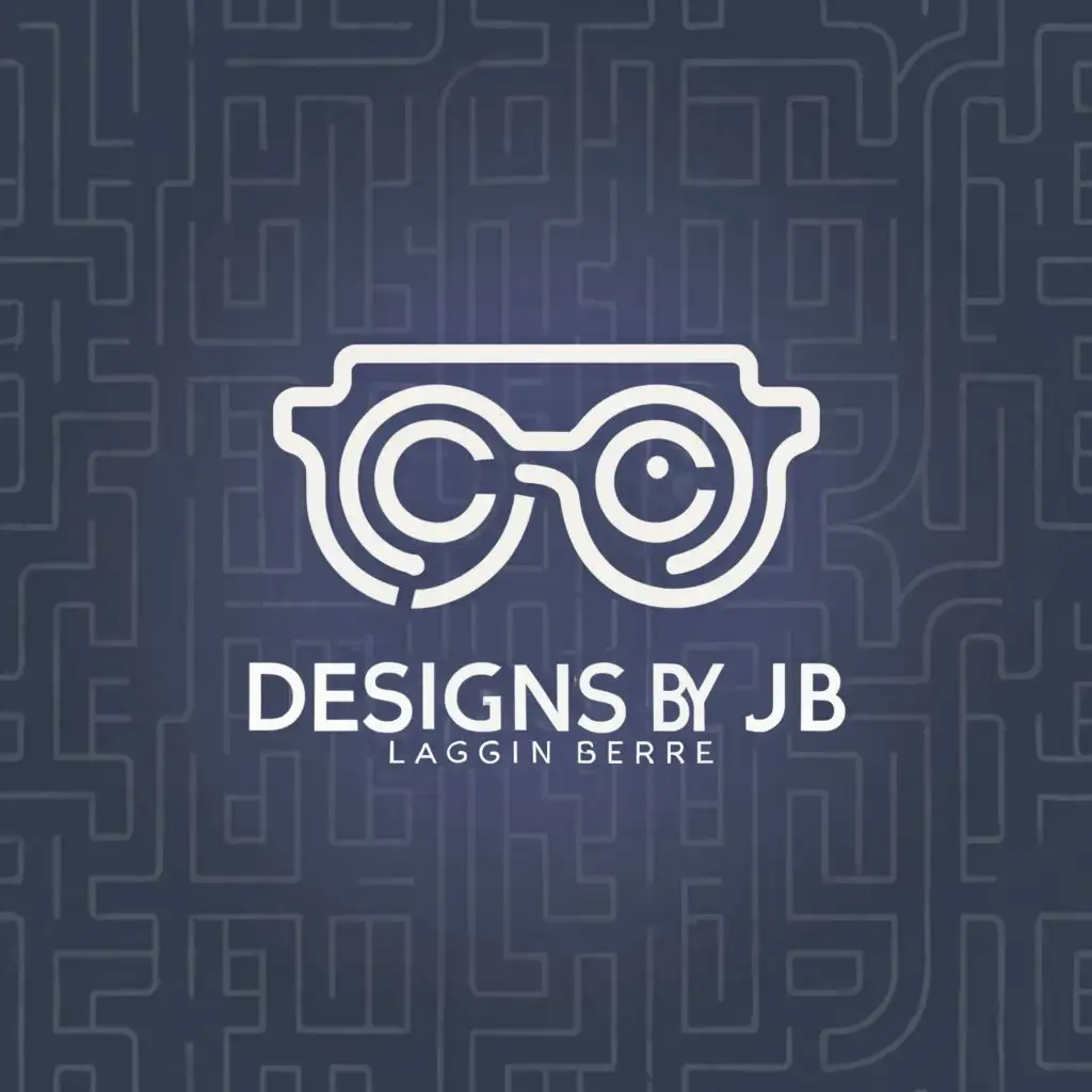 a logo design,with the text "Designs by JB", main symbol:glasses,complex,clear background