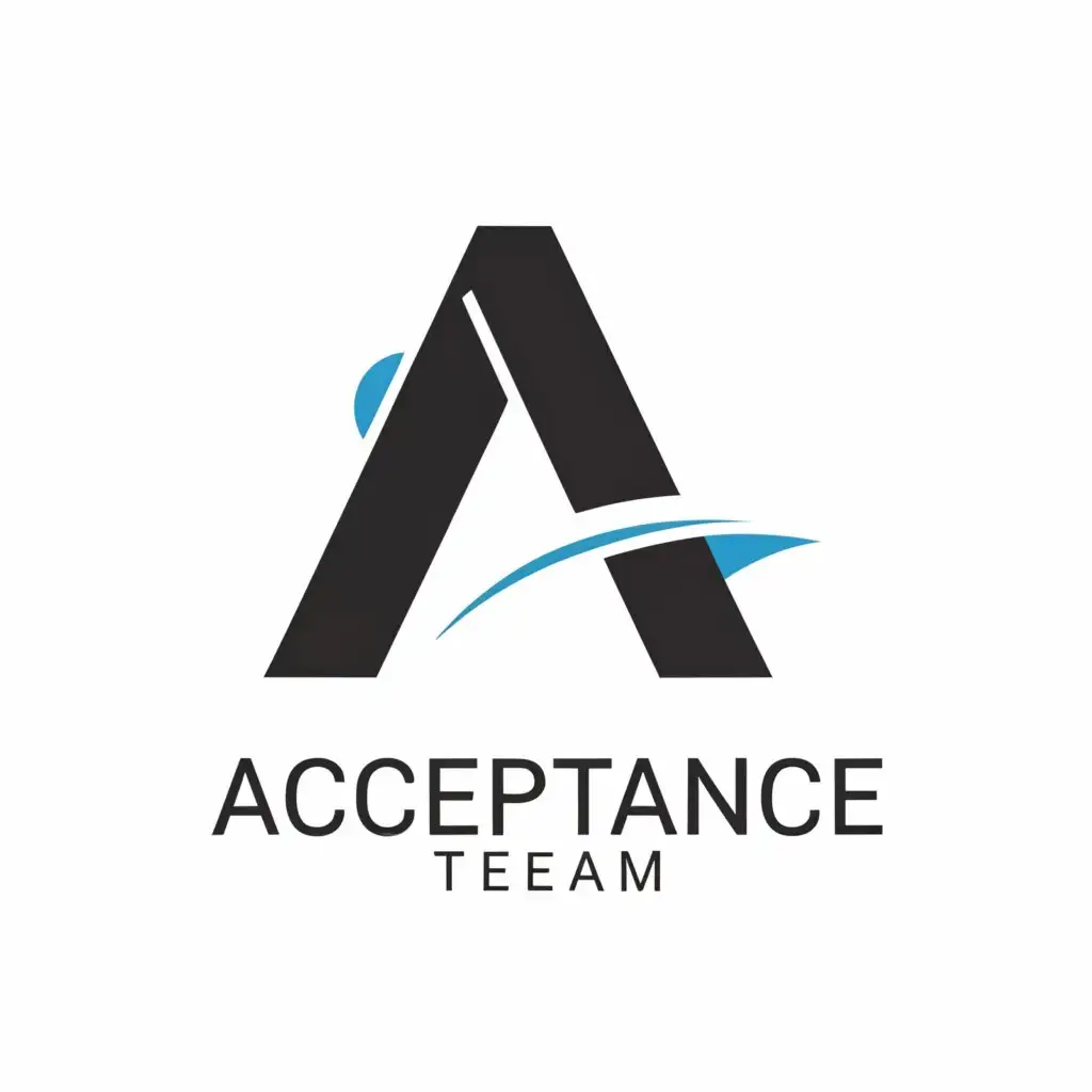 a logo design,with the text "Acceptance Team", main symbol:a letter A as the S in Superman,complex,be used in Internet industry,clear background