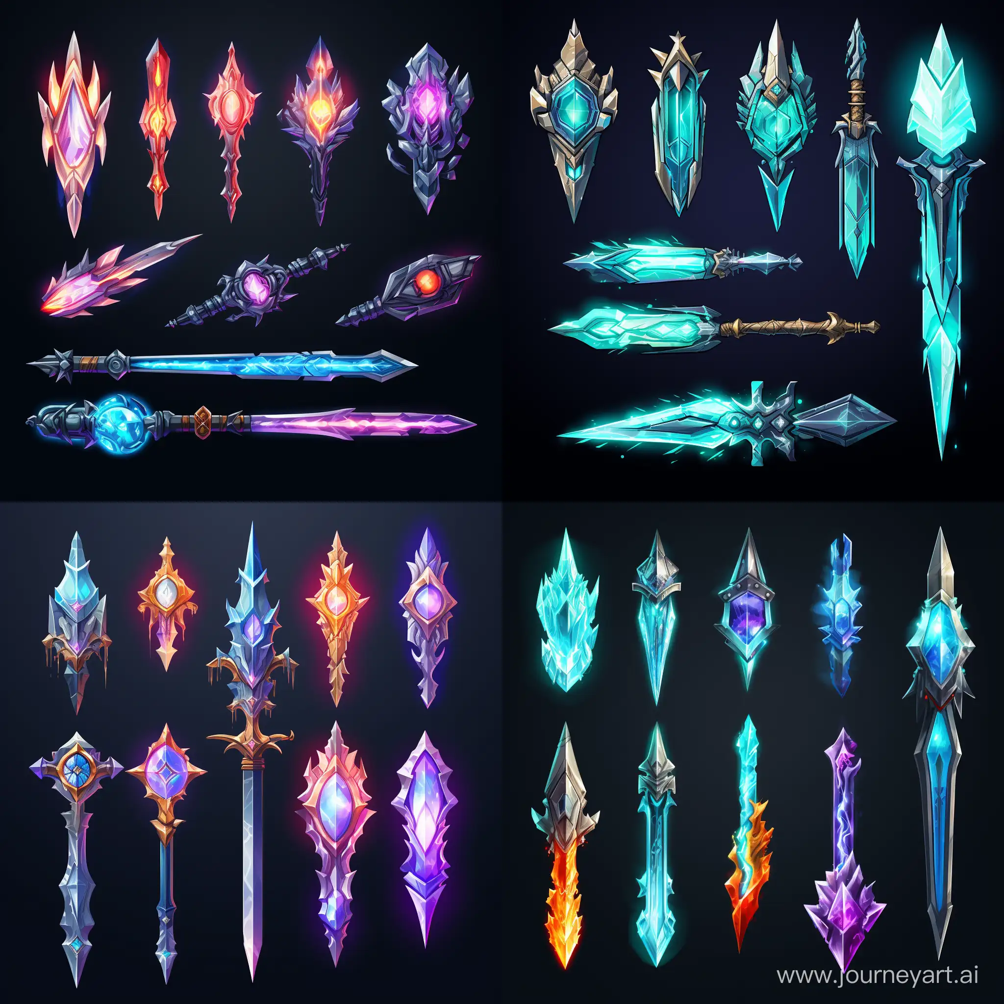 item spritesheet, effects ligh crystal weapons