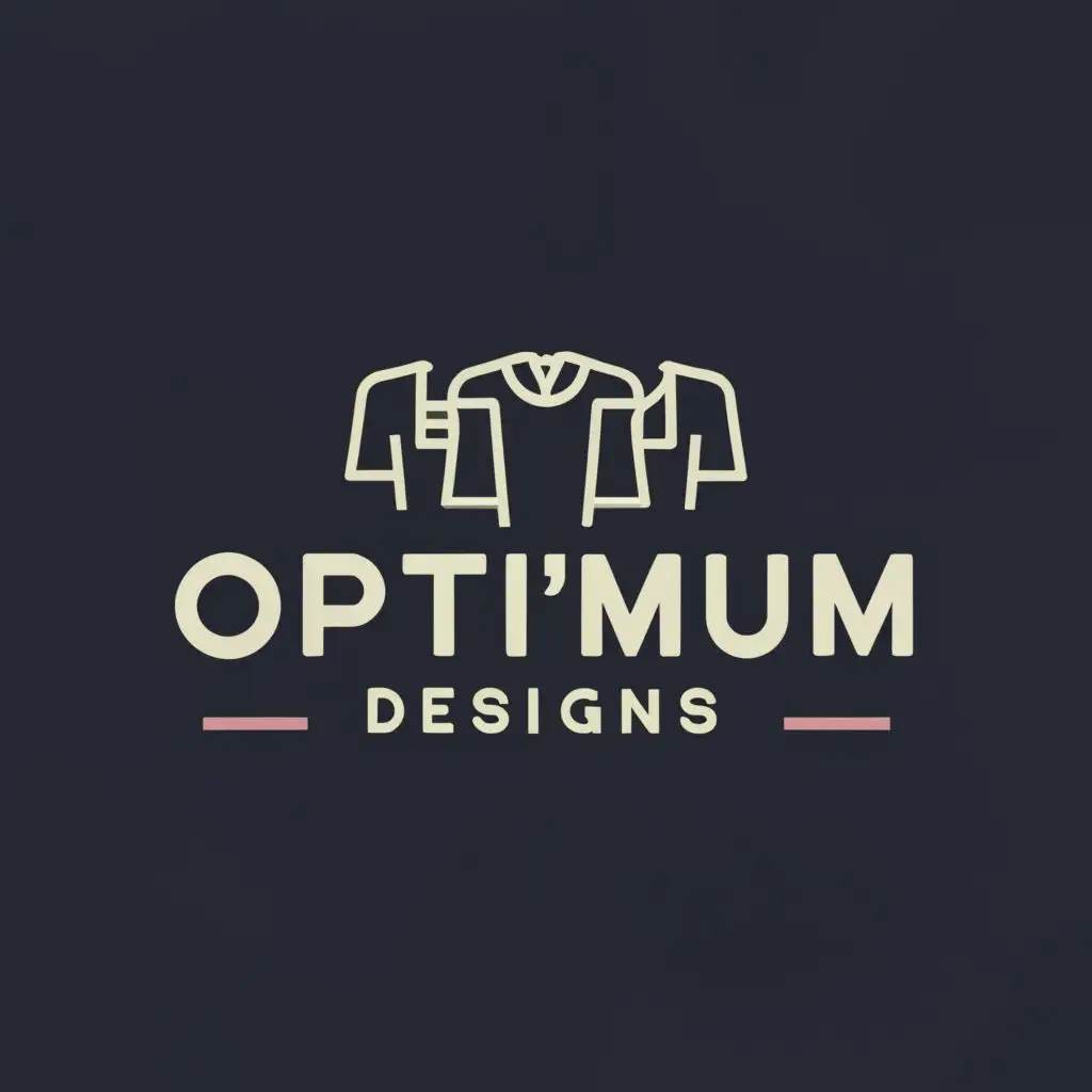 logo, Clothing Shop, with the text "OPTIMUM DESIGNS", typography