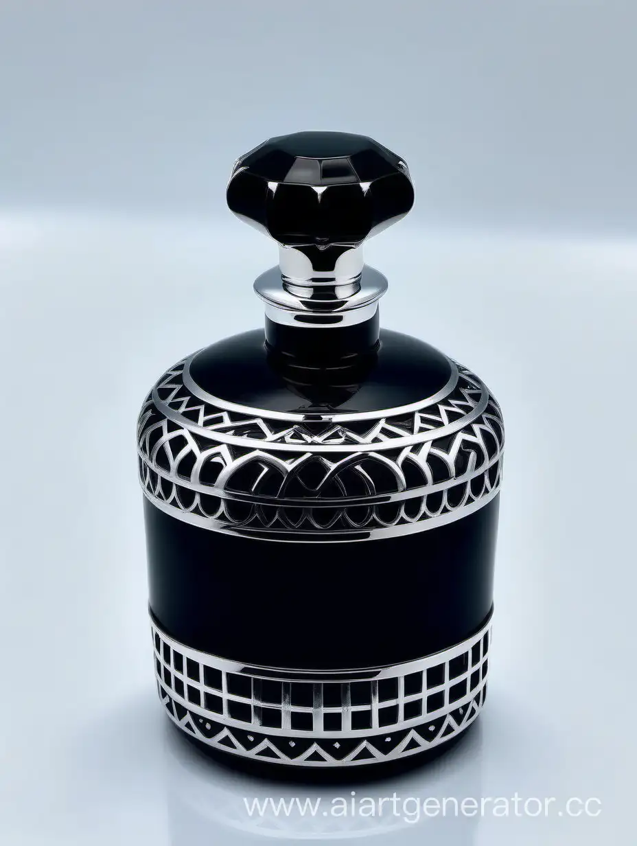 Zamac Perfume decorative ornamental  black, royal dark torquious  heavy bottle double in height  with stylish Silver lines cap and bottle
