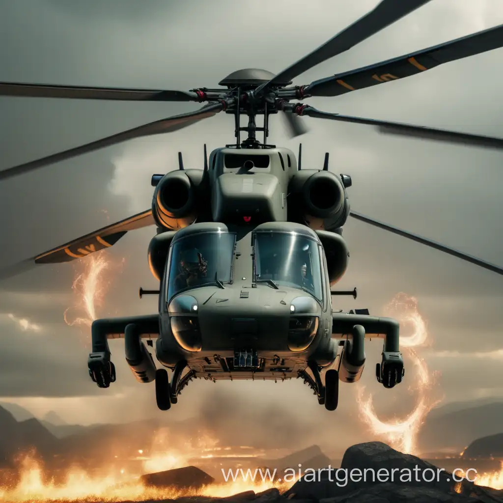 Military-Helicopter-Conjuring-Demonic-Manuscript