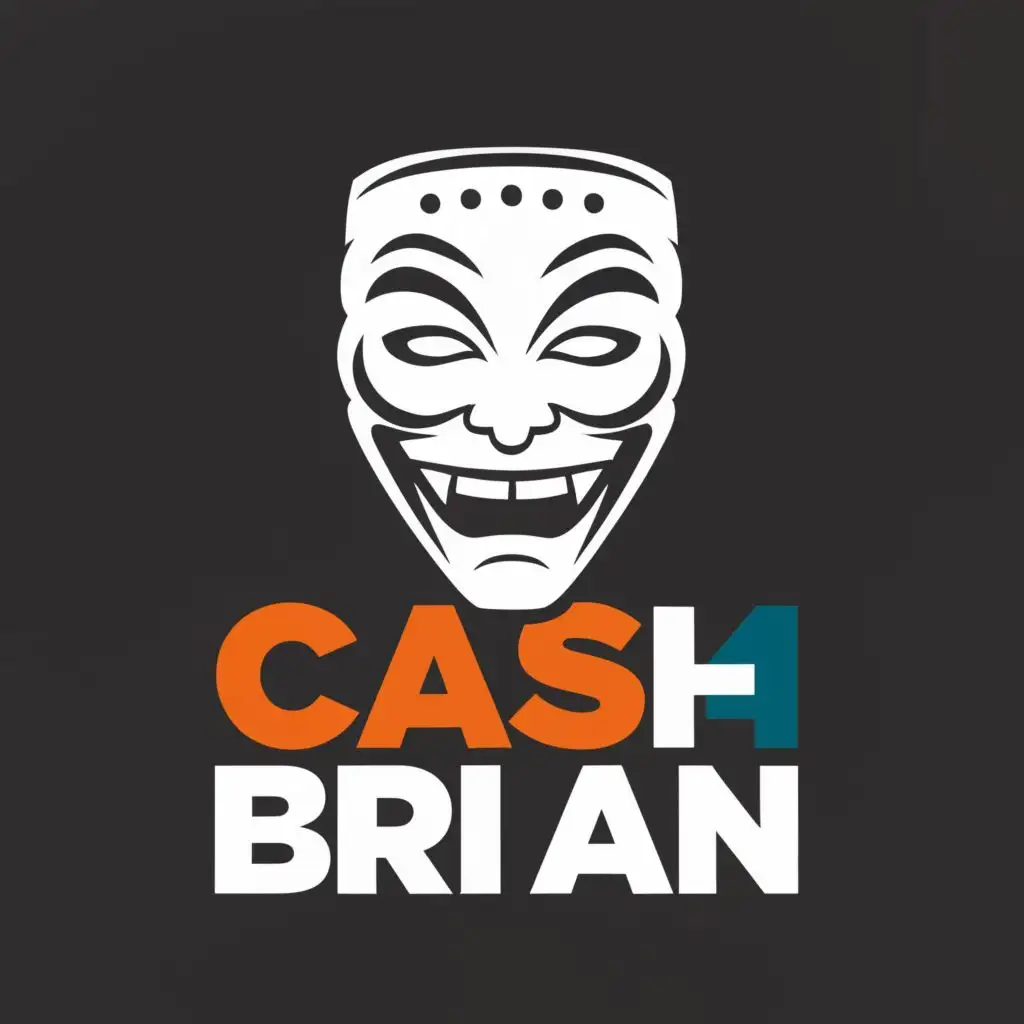 logo, Anonymous Mask, with the text "Cash4Brian", typography