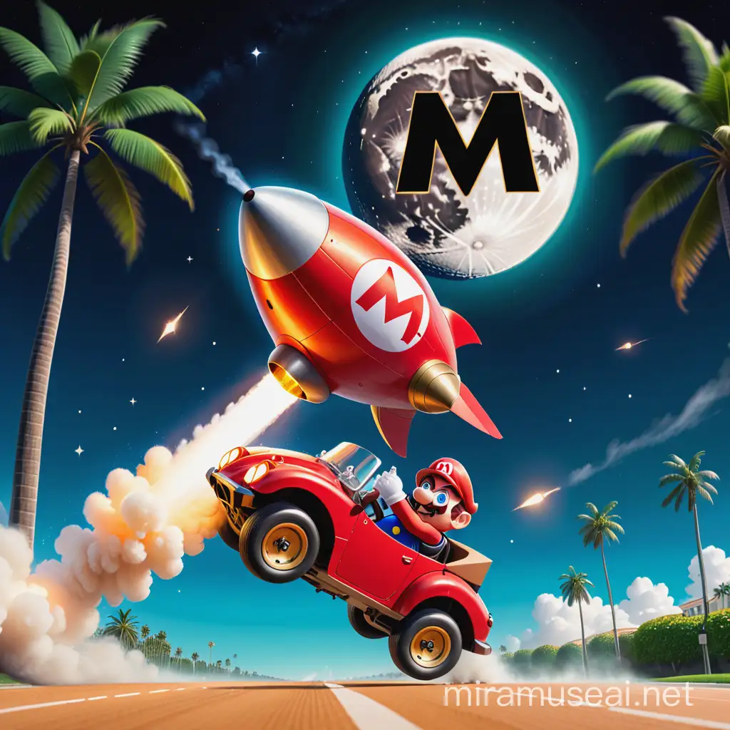 MoneyHungryGorillas Crypto Coin Mario Brothers Driving Lamborghini in Beverly Hills