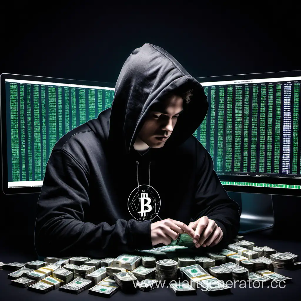 Cryptocurrency-Enthusiast-Surrounded-by-Wealth-in-a-Black-Hoodie