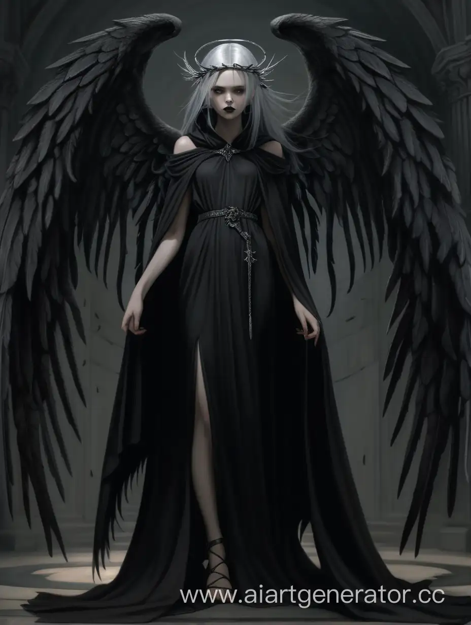 Sinister-Angelic-Girl-with-Black-Lips-and-Thorns-Halo