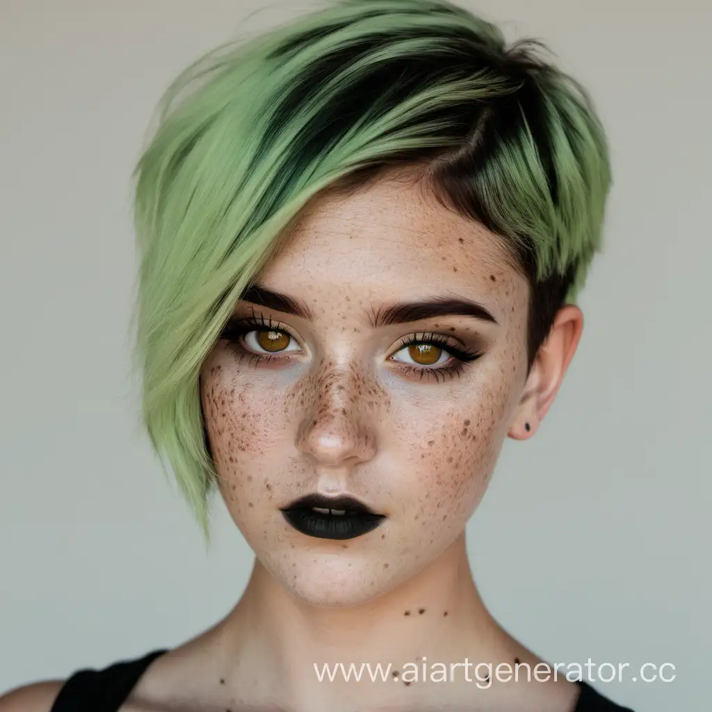 Freckled-Girl-with-Short-Pistachio-Hair-and-Dark-Makeup