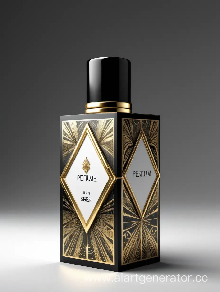 perfume packaging box,italian sober graphic design, soft, modern natural drawn touch, black and gold and white gloss, 3d realistic render, beautiful detailed intricate artstation, 8 k artistic concept art, 