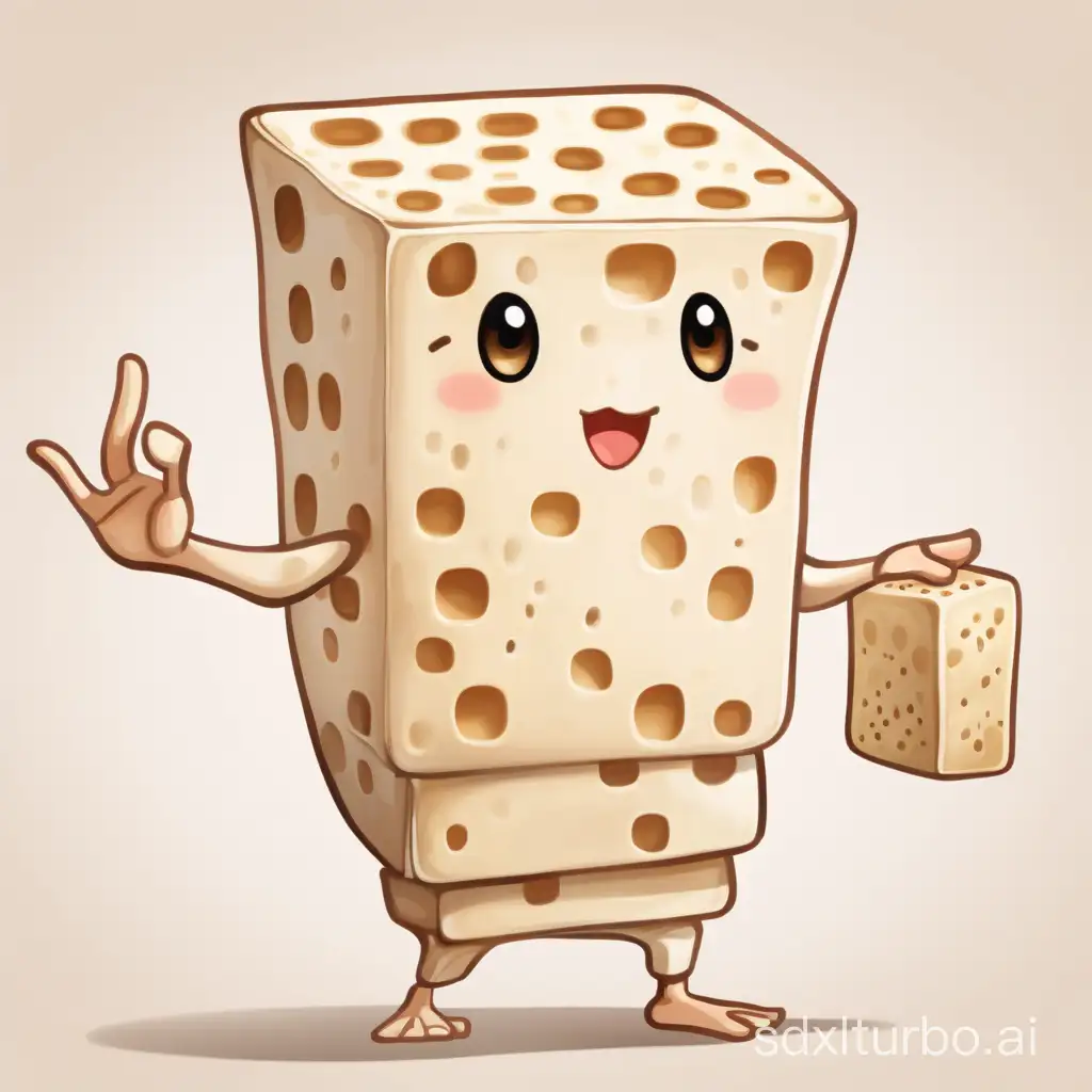 Tofu skin cartoon personification