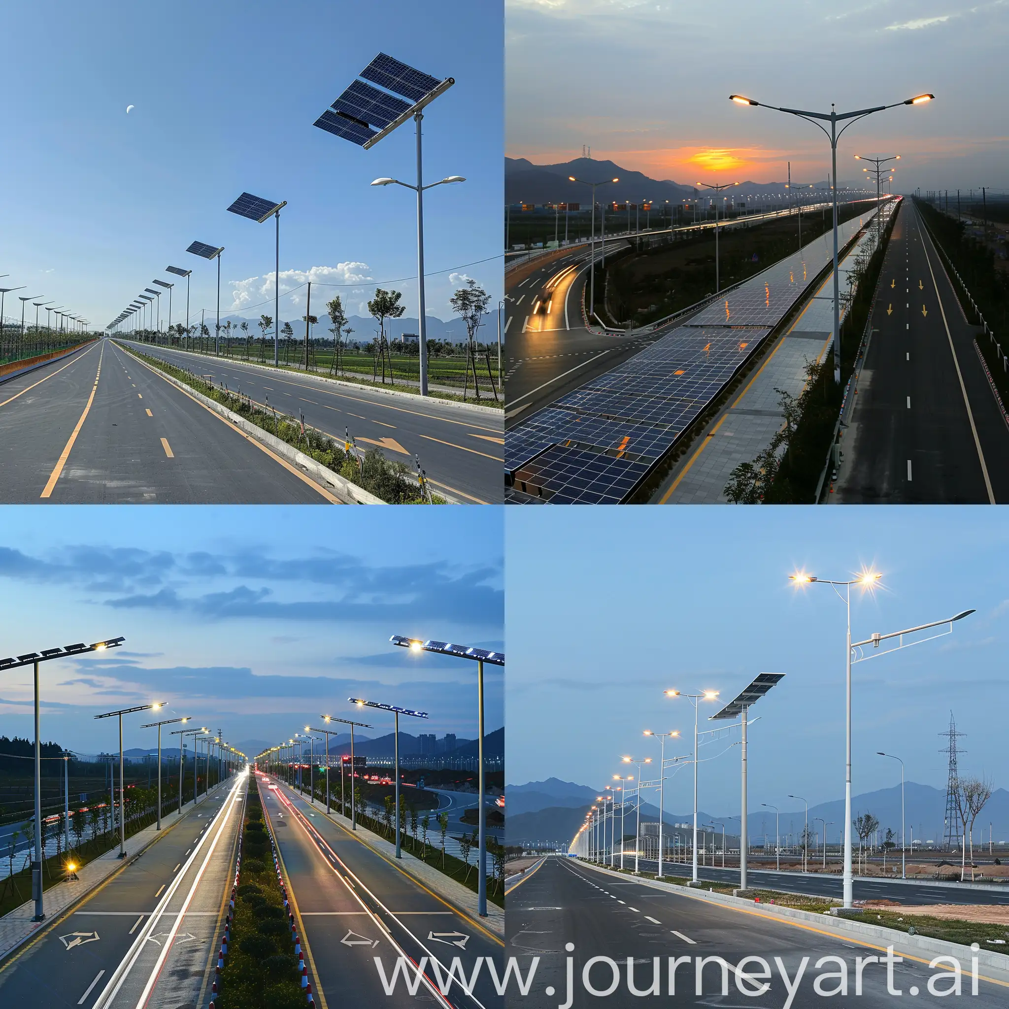Efficient-LED-Smart-Photovoltaic-Street-Lights-Illuminate-the-Highway
