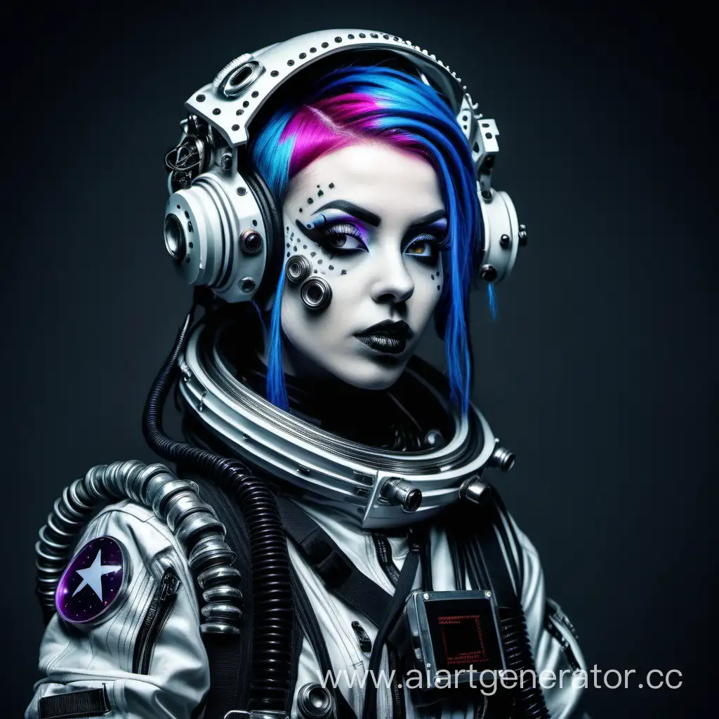 Futuristic-Cyber-Goth-Cosmonaut-in-Space