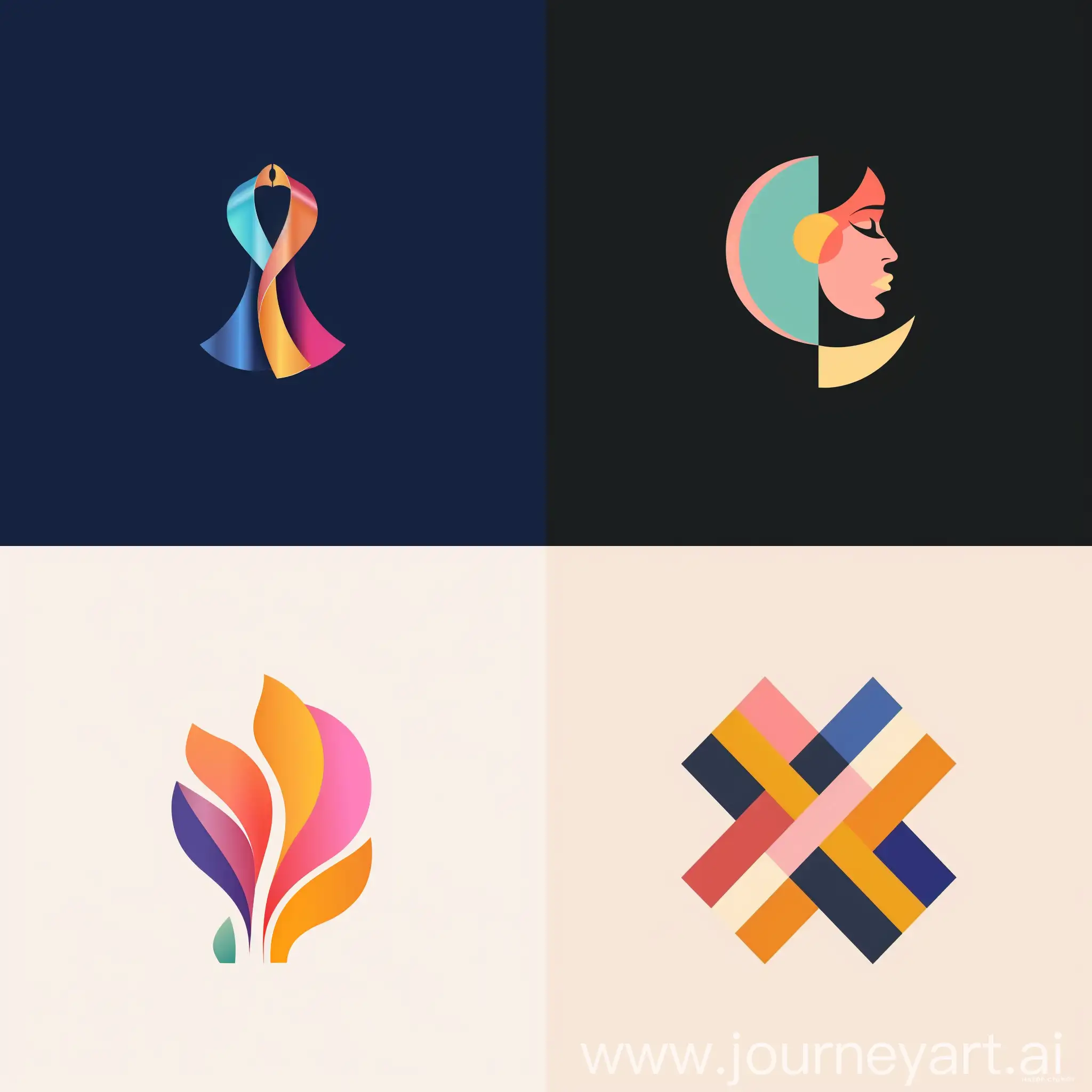 a minimal colorful logo of the women's cloth store