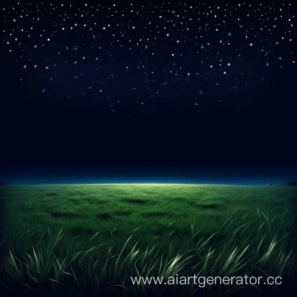 Starry-Night-Field-Serene-Landscape-with-Grassy-Meadow-under-Dark-Blue-Sky