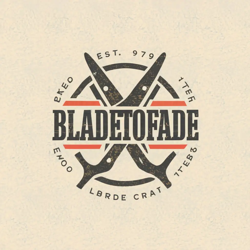 a logo design,with the text "Bladetofade", main symbol:barber,Moderate,clear background