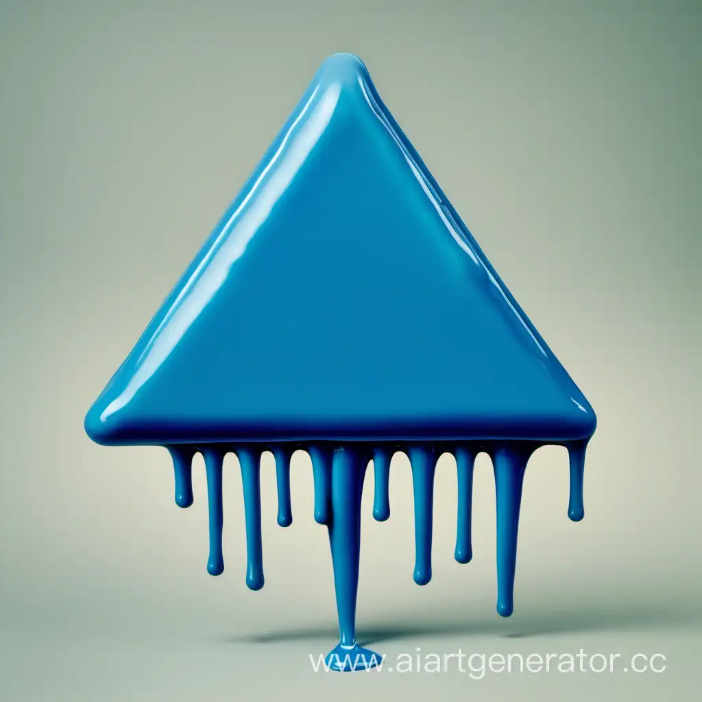 Abstract-Art-Melting-Blue-Triangle-Sculpture