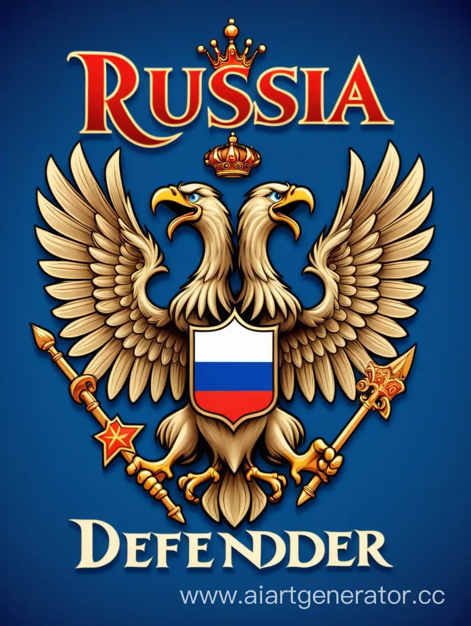 The three-headed eagle is from Russia, Disney cover with the name "RUSSIA", cartoon about the defender
