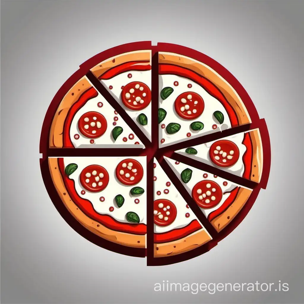 Pizza vector icon, only white and red