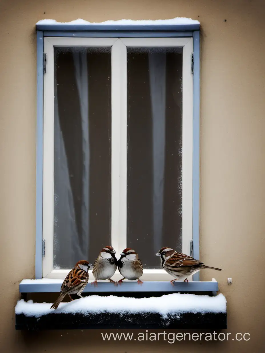 Winter-Scene-Sparrows-Gathering-at-the-Window